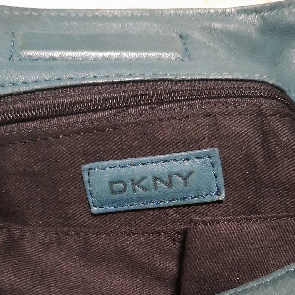 DKNY Blue Shoulder Bag with Ruched Details